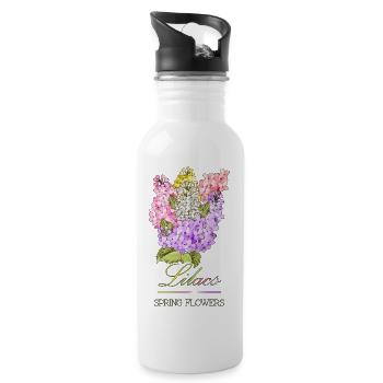 Spring flowers Lilacs - 20 oz Water Bottle - white - Right