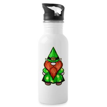 Green Dressed Gnome For St Patricks Day - 20 oz Water Bottle - white - Right