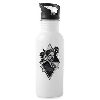 Geometric Noir Gentleman - 20 oz Water Bottle - white - Right