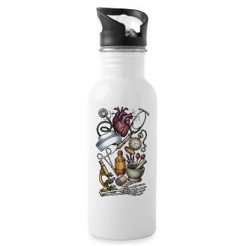 Medical History in Color - Anatomy Engraving - 20 oz Water Bottle - white - Right