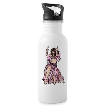 Pink Belly Dancer in Flowing Silk - 20 oz Water Bottle - white - Right
