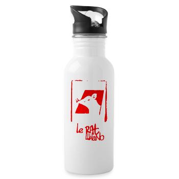 Red Rodent Silhouette Le Rat - 20 oz Water Bottle - white - Right