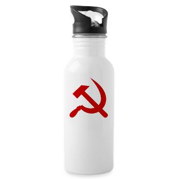 Communism hammer and sickle - 20 oz Water Bottle - white - Right