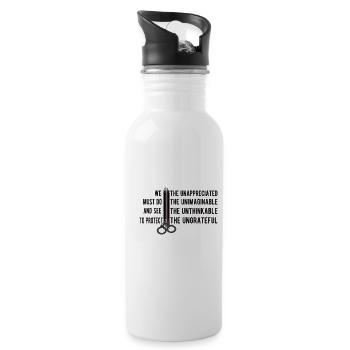 Correctional Officer Thin Silver Line Corrections - 20 oz Water Bottle - white - Right