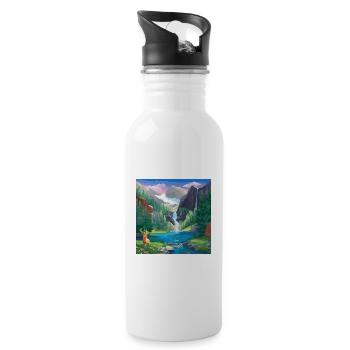 Serenity of the Mountain Falls - 20 oz Water Bottle - white - Right