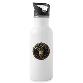 Elegant Bubble Tea Cafe Badge Tie-Dye Graphic Tee - 20 oz Water Bottle - white - Right