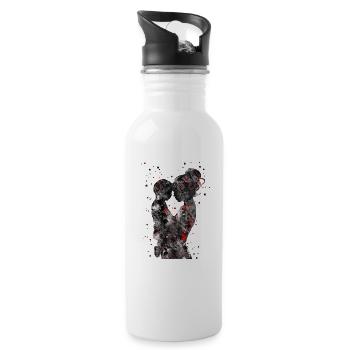 Mother and son, mother with son, love art - 20 oz Water Bottle - white - Right