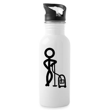 putzen cleaning putzfrau broom wischmop37 - 20 oz Water Bottle - white - Right