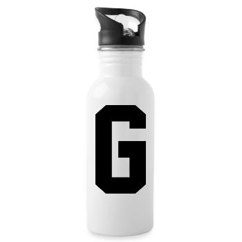 Monogram Superstar Initial letter G - 20 oz Water Bottle - white - Right