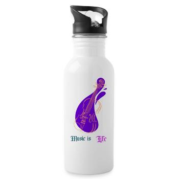 Music Is Life - 20 oz Water Bottle - white - Right