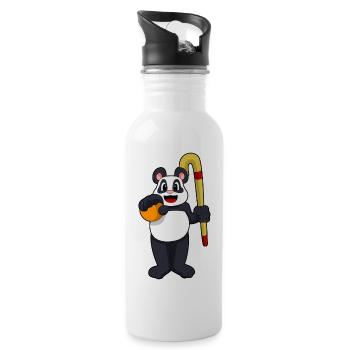 Panda At Hockey With Hockey Bat - 20 oz Water Bottle - white - Right