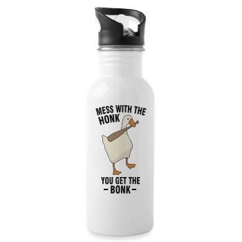Brutal Goose With Baseball Bat - 20 oz Water Bottle - white - Right