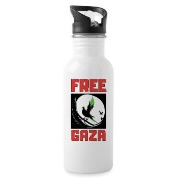 Free Gaza - 20 oz Water Bottle - white - Right