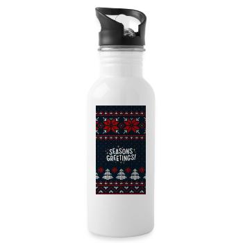 Red and White Christmas - 20 oz Water Bottle - white - Right