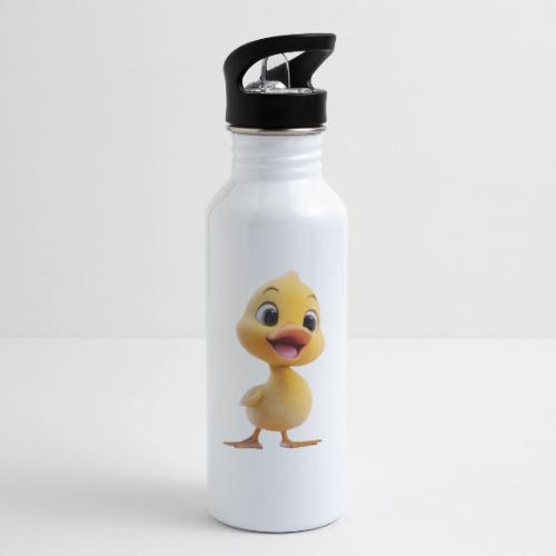 Bright Yellow Baby Duck Smiling - 20 oz Water Bottle