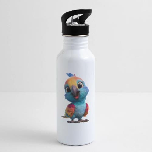 Colorful Cartoon Baby Parrot Design - 20 oz Water Bottle