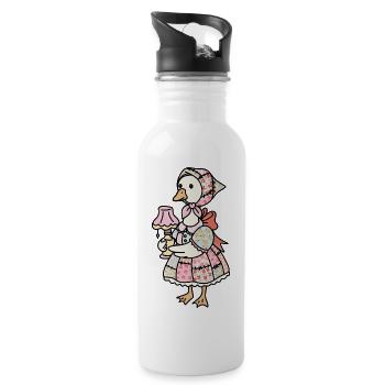 Patchwork Goose in Vintage Dress - 20 oz Water Bottle - white - Right