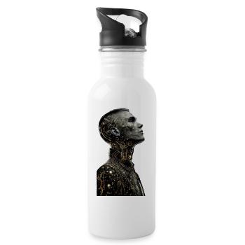 Cyborg Circuit Portrait - 20 oz Water Bottle - white - Right