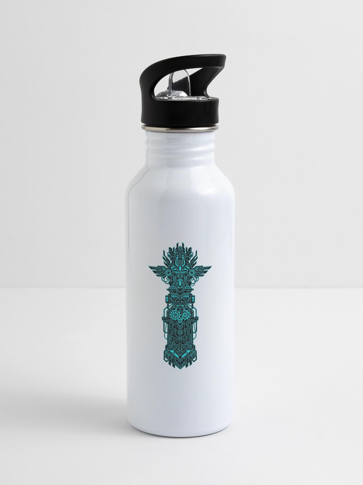 Neon Circuit Totem - 20 oz Water Bottle - white - Right