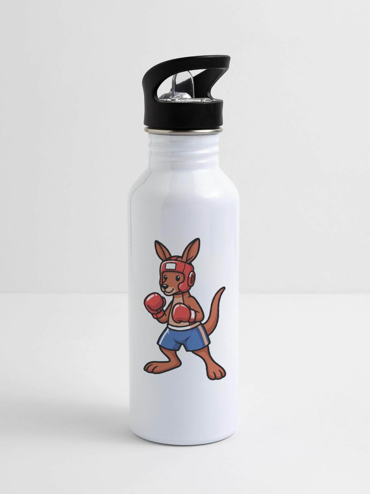 boxing kangaroo Australia - 20 oz Water Bottle - white - Right