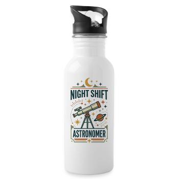 Amateur Astronomer Telescope Hobby Night Sky Space - 20 oz Water Bottle - white - Right