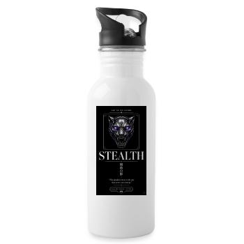 Stealth Cyber Panther Liquid Chrome Aesthetic Tee - 20 oz Water Bottle - white - Right