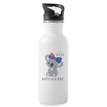 Australia Day Collection - My 1st Australia Day - 20 oz Water Bottle - white - Right