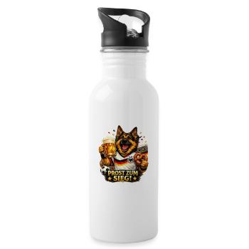 Prost zum Sieg German Shepherd - 20 oz Water Bottle - white - Right