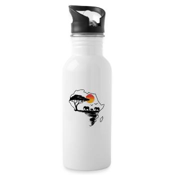 African Savanna Sunset Silhouette - 20 oz Water Bottle - white - Right