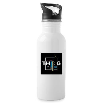 Everything Will Be OK Neon Frame - 20 oz Water Bottle - white - Right