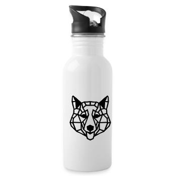 Husky Geo-Howl: Bold Designs for Winter Warriors - 20 oz Water Bottle - white - Right