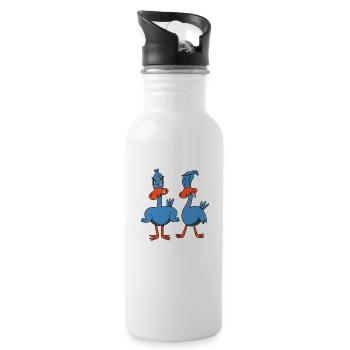 two ducks different moods - 20 oz Water Bottle - white - Right