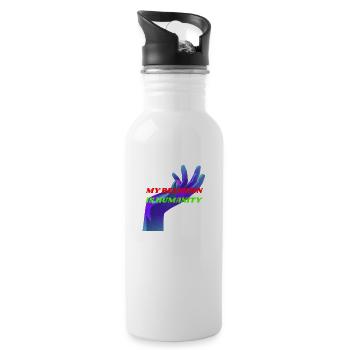 Exploring Compassion, Diversity, and Connection. - 20 oz Water Bottle - white - Right