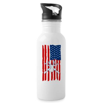 Freedom Antler Rifle Emblem - 20 oz Water Bottle - white - Right