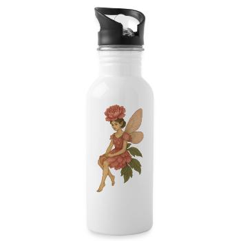 Fairy in Blush Petal Dress - 20 oz Water Bottle - white - Right