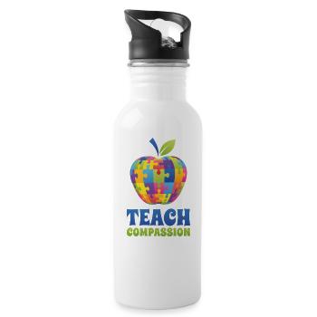 Teach Compassion - 20 oz Water Bottle - white - Right