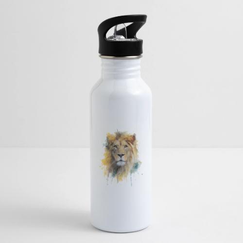 Watercolor Lion Portrait - 20 oz Water Bottle