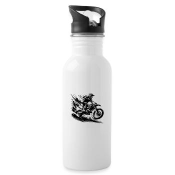 Motocross Jump Action Track And Pure Dirt - 20 oz Water Bottle - white - Right