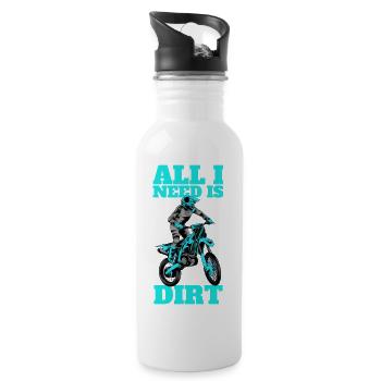 Dirt Bike Motocross Biker Biking - 20 oz Water Bottle - white - Right