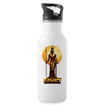 Kemet: Land of the Black Soil Egyptian Design - 20 oz Water Bottle - white - Right