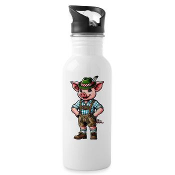 Bavarian Pig - 20 oz Water Bottle - white - Right