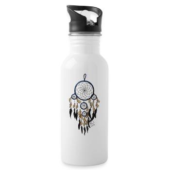 Blue Dreamcatcher Feathers - 20 oz Water Bottle - white - Right