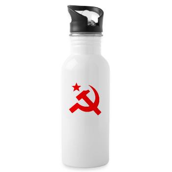 Communism Hammer Sickle - 20 oz Water Bottle - white - Right