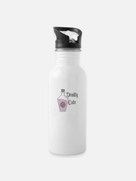 Deadly Cute - 20 oz Water Bottle - white