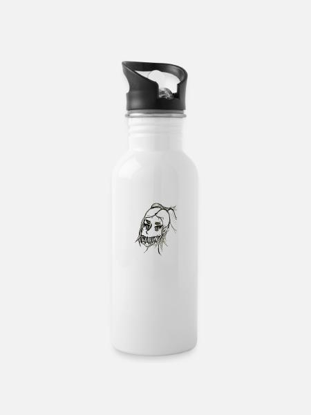 horror design anime girl - 20 oz Water Bottle - white