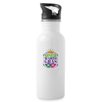 Mister Mardi Gras Party Parade - 20 oz Water Bottle - white - Right