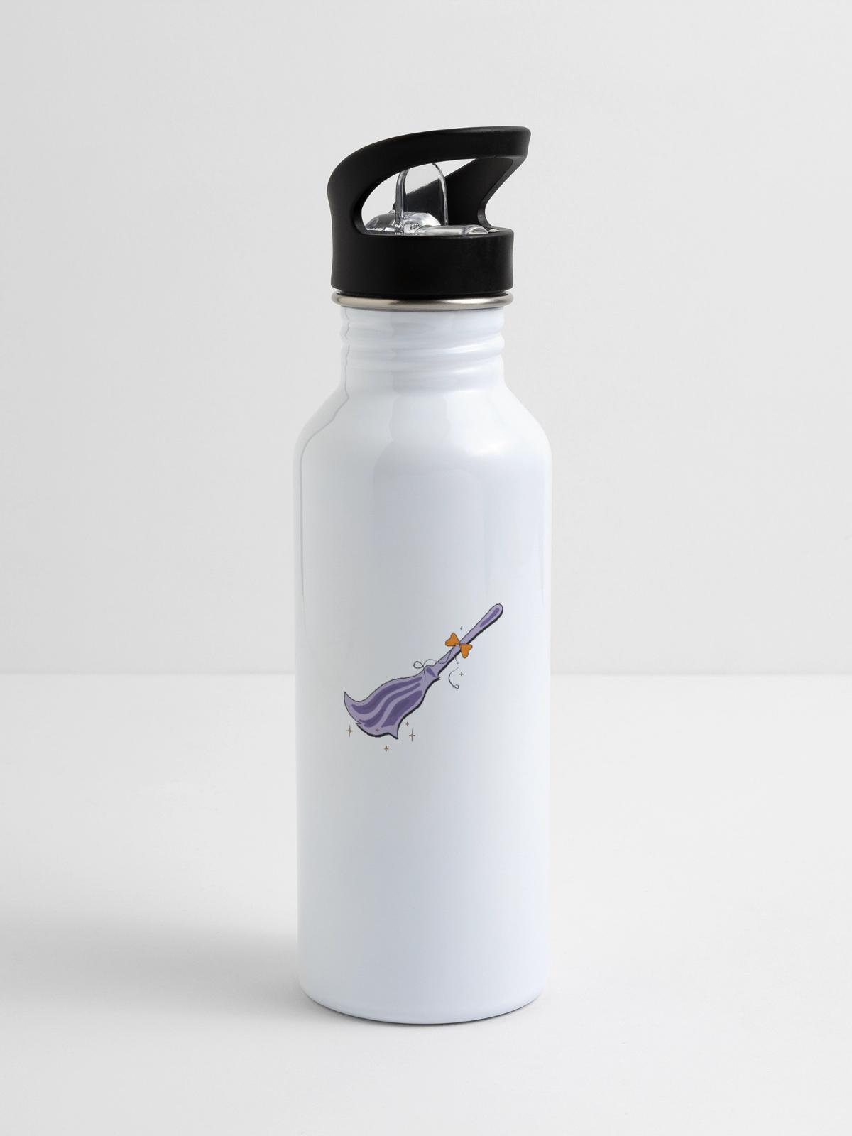 Witchy Broom - 20 oz Water Bottle - white - Right