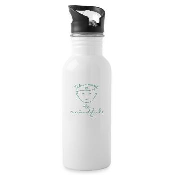 Take A Moment To Be Mindful - 20 oz Water Bottle - white - Right