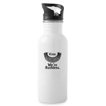 womens women vote we're ruthless v neck - 20 oz Water Bottle - white - Right