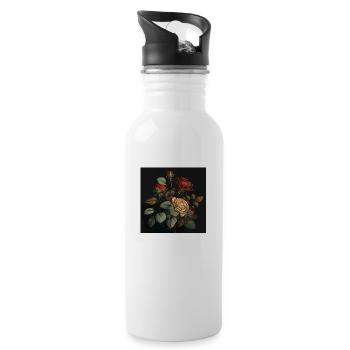 Lovely Illustrated Roses A Unique and Eye-catching - 20 oz Water Bottle - white - Right
